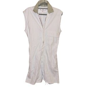 FG Euclid vintage cotton Sleeveless Zip Unionsuit romper‎ white size 36